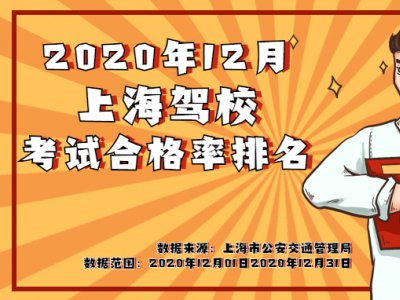 2020年12月上海驾校考试合格率排名出炉，快来看看吧！