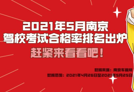 2021年5月江苏驾校考试合格率排名出炉，快来看看吧！