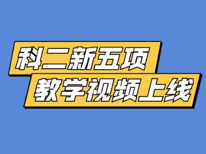 【功能介绍】科二又改革？新5项教学视频上线，驾考无忧！